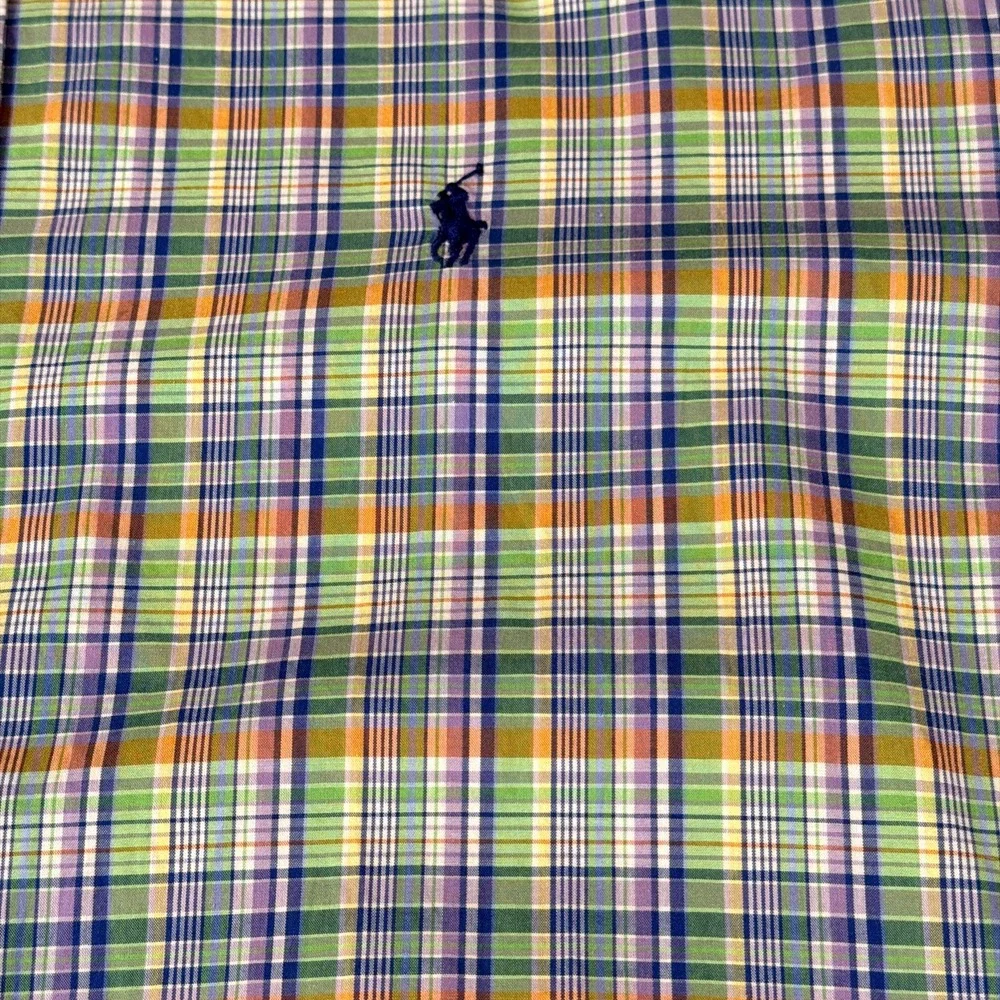 Vintage Polo Ralph Lauren Plaid Shirt Mens‎ XL Green Classic Fit Button Down
